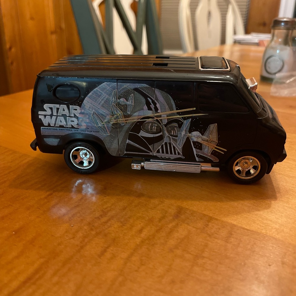 1977 Star Wars vintage black van; Darth Vader Imperial mural by General Mills.